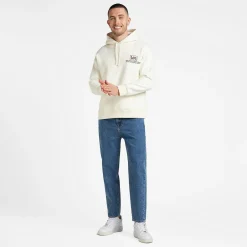 Lee Logo Loose Hoodie Ecru