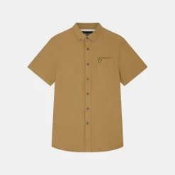 Lyle & Scott Cotton Slub Short Sleeve Shirt Seaweed