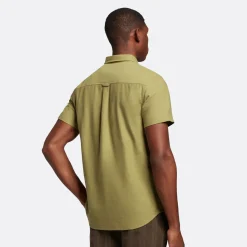 Lyle & Scott Cotton Slub Short Sleeve Shirt Seaweed