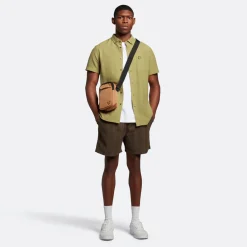 Lyle & Scott Cotton Slub Short Sleeve Shirt Seaweed