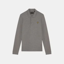 Lyle & Scott Long Sleeve Polo Shirt Mid Grey Marl