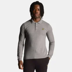 Lyle & Scott Long Sleeve Polo Shirt Mid Grey Marl