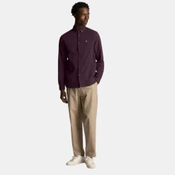Lyle & Scott Regular Fit Light Weight Oxford Shirt Glenshee Plum