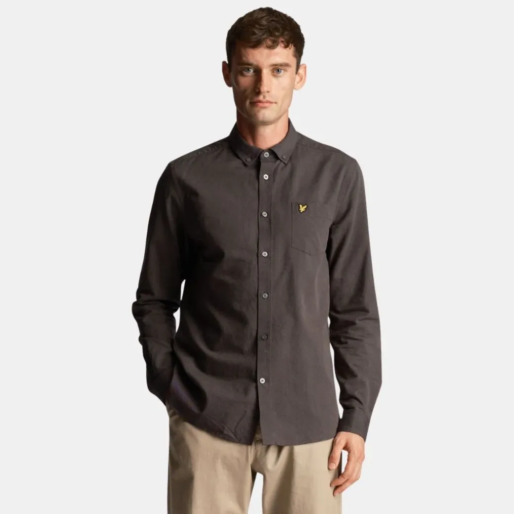 Lyle & Scott Regular Fit Light Weight Oxford Shirt Gun Metal