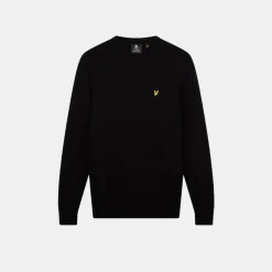 Lyle & Scott Shoulder Detail Crew Neck Knit Jet Black
