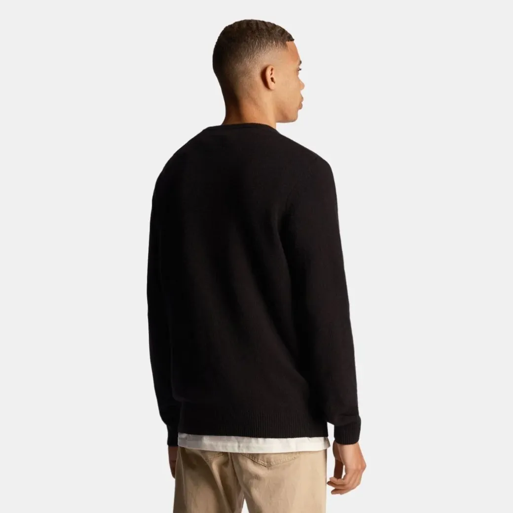 Lyle & Scott Shoulder Detail Crew Neck Knit Jet Black