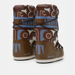 Moon Boot Icon Flower Print Brown Elephant Grey