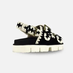 Mou Bio Sandal Two Bukless And Back Strap Black White