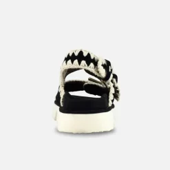 Mou Bio Sandal Two Bukless And Back Strap Black White