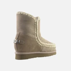 Mou Eskimo Inner Wedge Short Big Letter Metallic Logo Elephant Grey