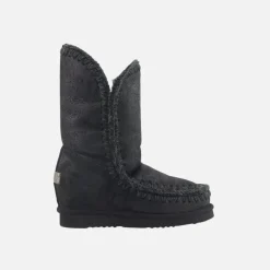 Mou Eskimo Inner Wedge Tall Cracked Black