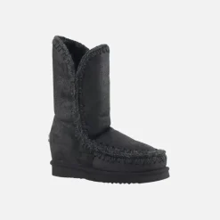 Mou Eskimo Inner Wedge Tall Cracked Black