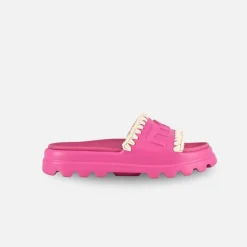 Mou Eva Sandal One Piece Slide Fuxia Floral