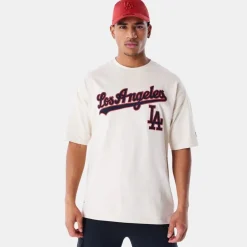 New Era LA Dodgers MLB Rib Infill Light Beige Oversized T-Shirt
