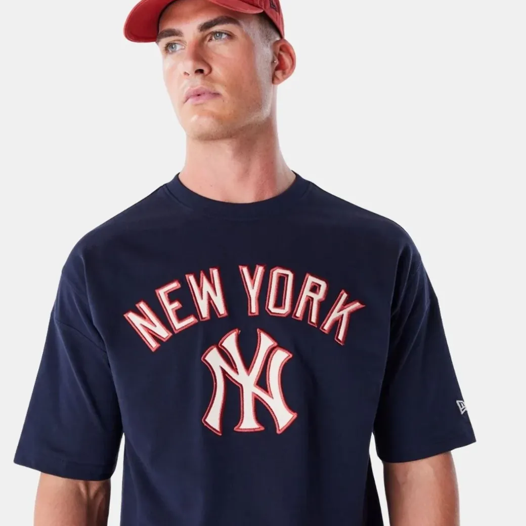 New Era New York Yankees MLB Rib Infill Navy Oversized T-Shirt