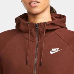 Nike Hoodie Zip Up Sport Wear Essential Bronce Eclipse