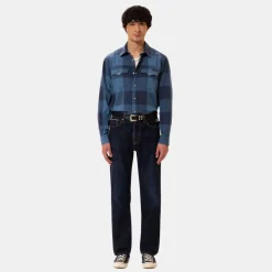 Nudie Jeans Co George Flannel Shirt Blue