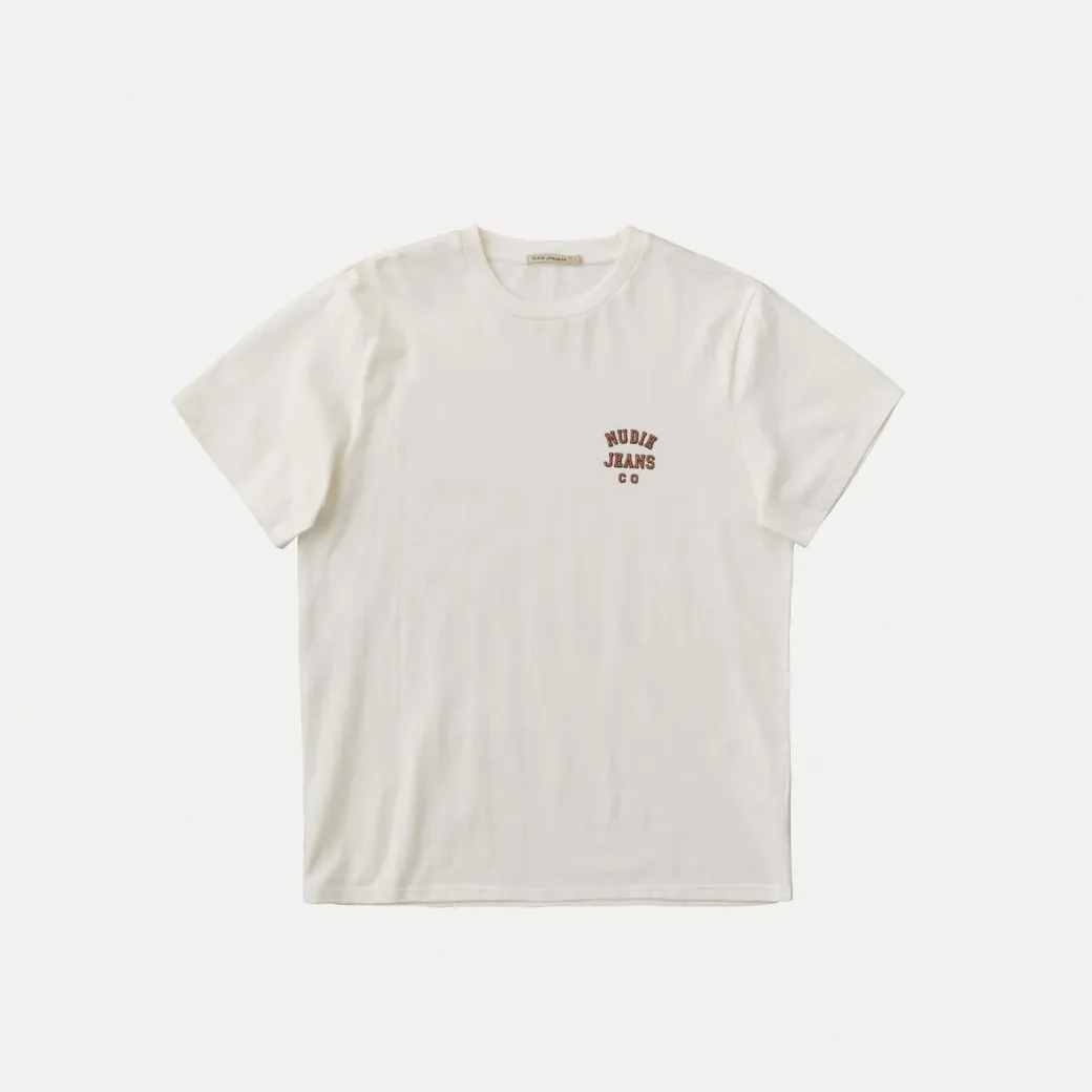 Nudie Jeans Co Roy Logo Tee Off White