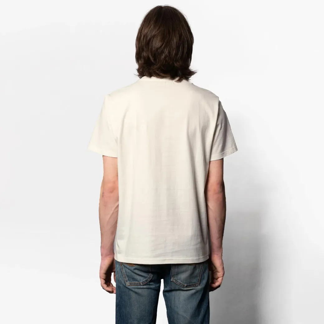 Nudie Jeans Co Roy Logo Tee Off White