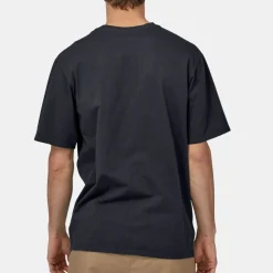 Patagonia Men's Line Logo Ridge Stripe Organic Pocket T-Shirt Black