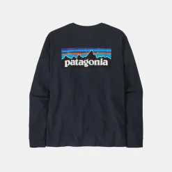 Patagonia Men's P-6 Logo Responsibili Long-Sleeved T-Shirt New Navy