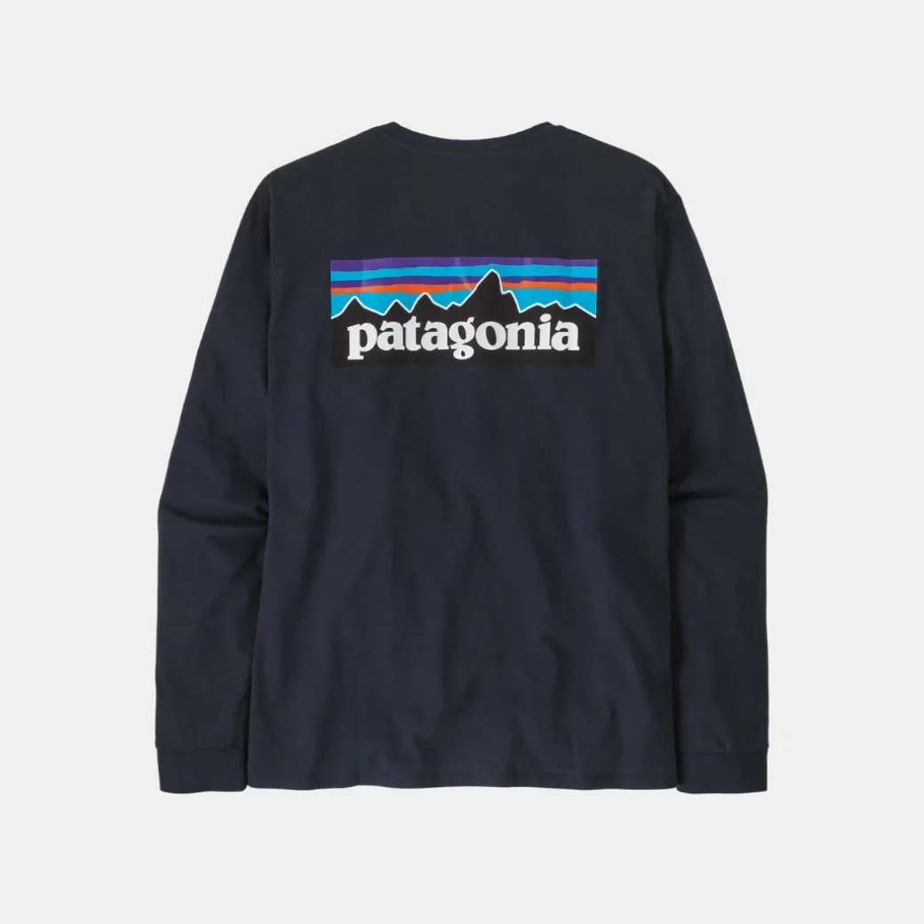 Patagonia Men's P-6 Logo Responsibili Long-Sleeved T-Shirt New Navy