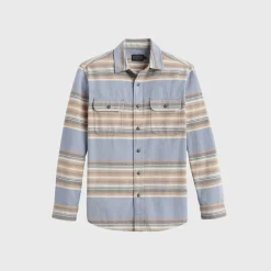 Pendleton Beach Shack Shirt Soft Indigo Stripe