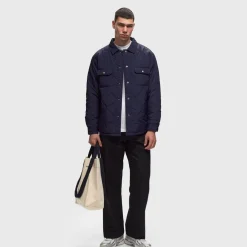 Pendleton Reversible Quilted Overshirt Harding Navy