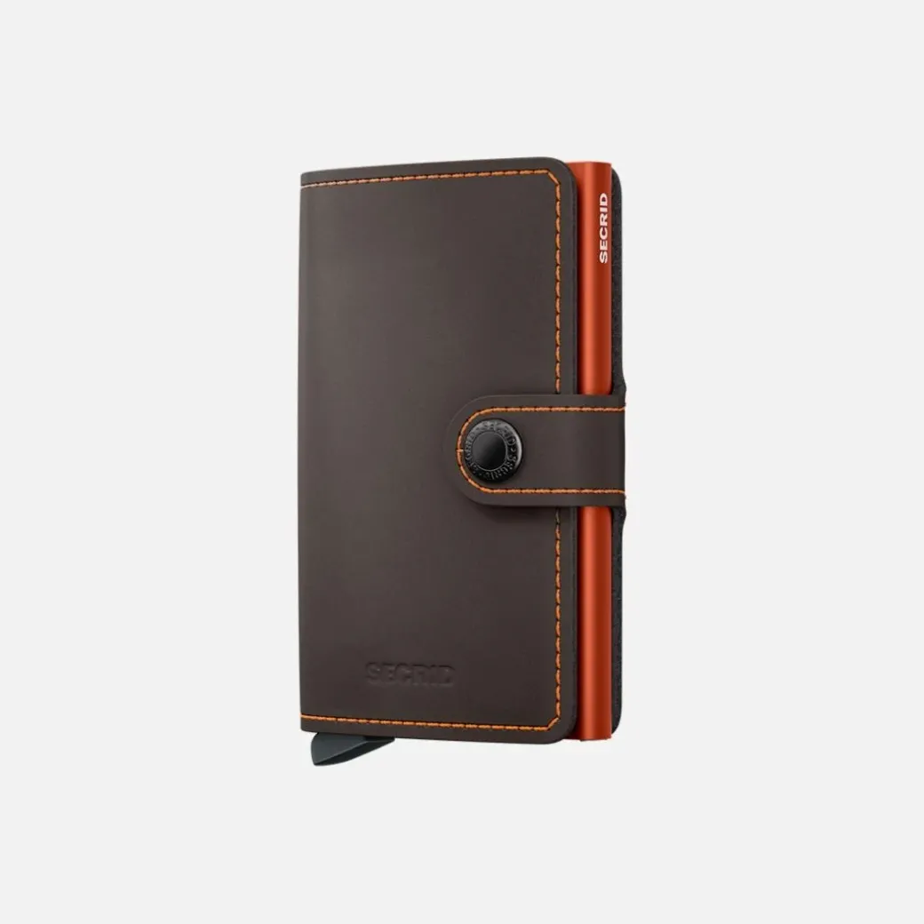 Secrid Mini Wallet Matte Truffle & Orange