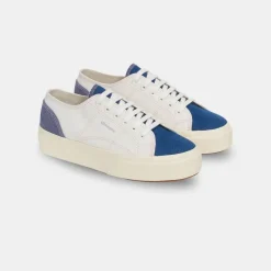 Superga Women's 2740 Platform Reverse Denim Avorio Blue Violet