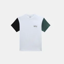 Vans Colorblock Varsity T-Shirt White Black Bistro Green