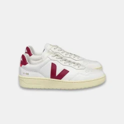 Veja Women's V-90 Leather Extra White Marsala