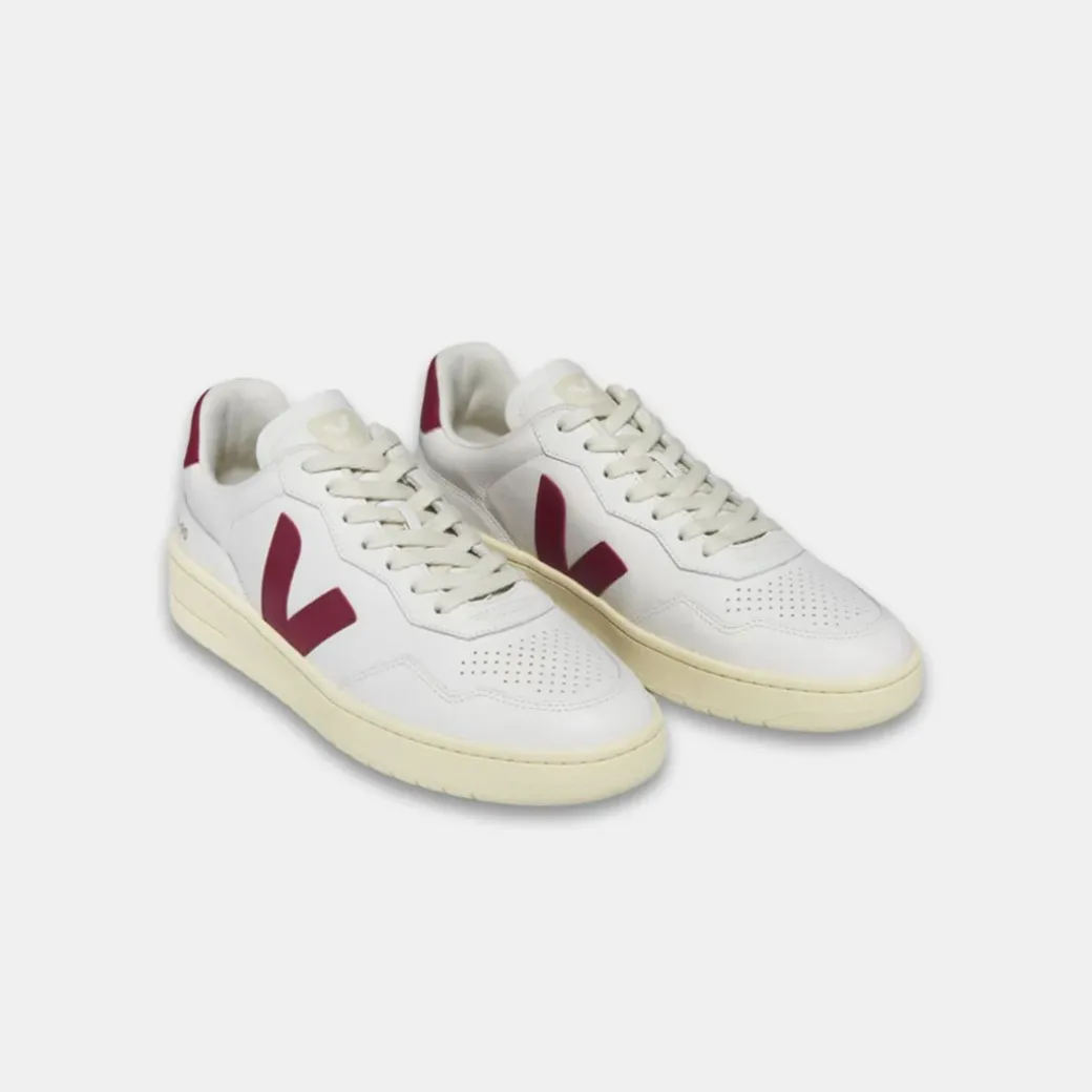 Veja Women's V-90 Leather Extra White Marsala