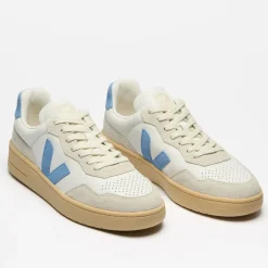 Veja Women's V-90 Leather White Aqua Natural