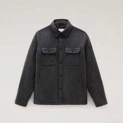 Woolrich Alaskan Wool Overshirt Men's Charcoal Melange