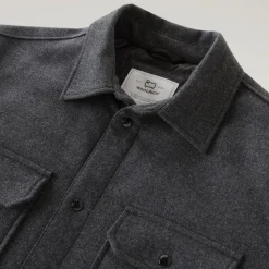 Woolrich Alaskan Wool Overshirt Men's Charcoal Melange