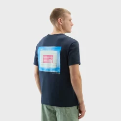 Woolrich Flag T-Shirt Melton Blue