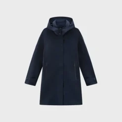 Woolrich High Tech Nylon Trench Women's Melton Blue