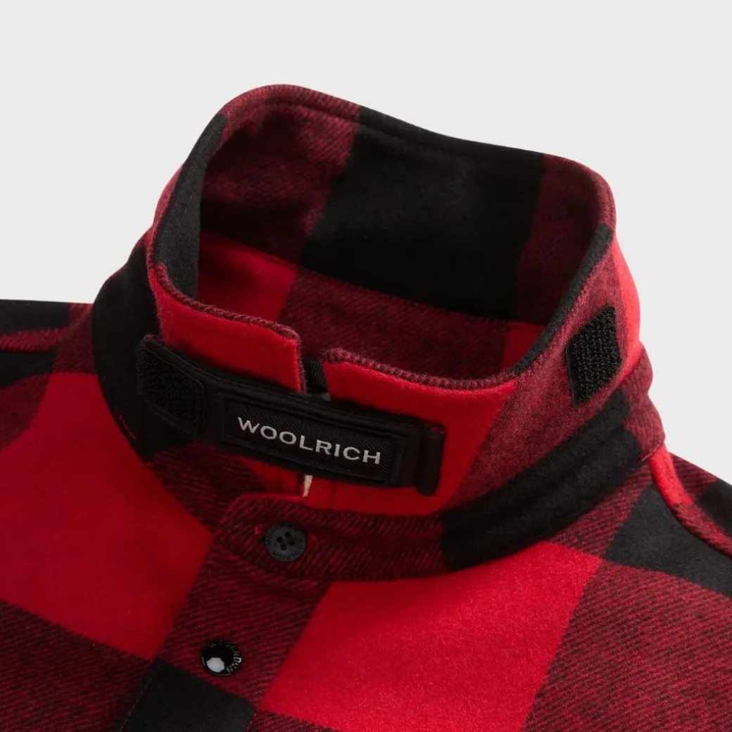 Woolrich Men's Alaskan Padded Overshirt in Checked Italian Wool Blend
