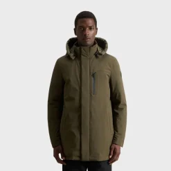 Woolrich Men's Mountain Parka In Stretch Nylon Dark Green