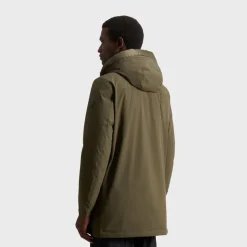 Woolrich Men's Mountain Parka In Stretch Nylon Dark Green