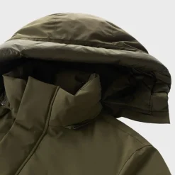 Woolrich Men's Mountain Parka In Stretch Nylon Dark Green