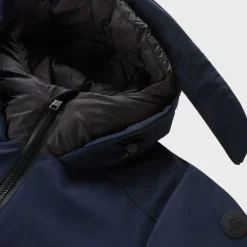 Woolrich Men's Parka In Tech Softshell Melton Blue