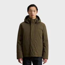 Woolrich Men's Stretch Nylon Jacket With Padding And Removable Hood Da