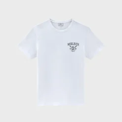 Woolrich Navy Logo T-Shirt Bright White