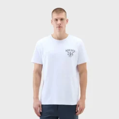 Woolrich Navy Logo T-Shirt Bright White