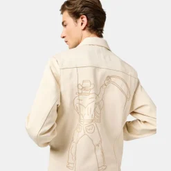 Wrangler Jacket Blue Bell Embroidered Jacket Ecru